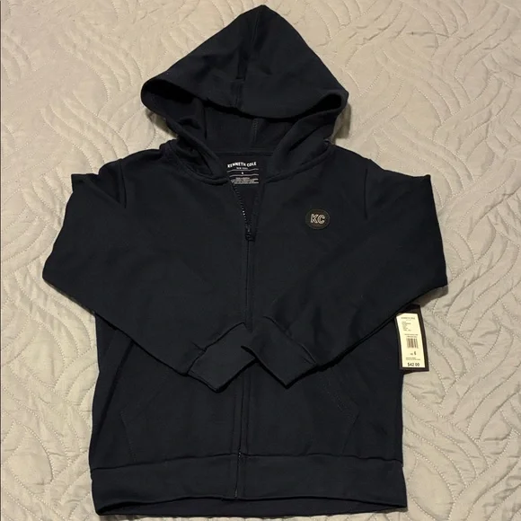 Kenneth Cole Kids Dark Blue Hoodie, Light Blue Sleeve Shirt and shorts. - Picture 2 of 9